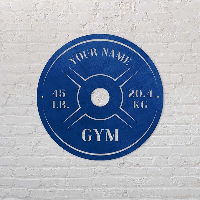 Personalized Home Gym LED Tin Metal Sign Multiple Sizes, Weight Lifting Exercise Workout Room Training Fitness Center Motivational Inspirational Quotes Decor Wall Art Hanging Accessories (07 LED)