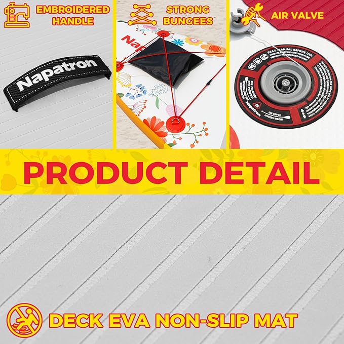 Napatron Family Inflatable Stand Up Paddle Board, Sup,Stable Wide Design,350LBS Capacity,Complete Paddle Board Package with Fast Action Pump,Leash,Ideal for Beginners/Youth & AllSkill Levels