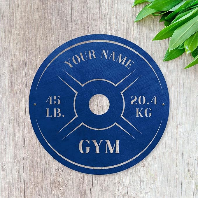 Personalized Home Gym LED Tin Metal Sign Multiple Sizes, Weight Lifting Exercise Workout Room Training Fitness Center Motivational Inspirational Quotes Decor Wall Art Hanging Accessories (07 w/o LED)