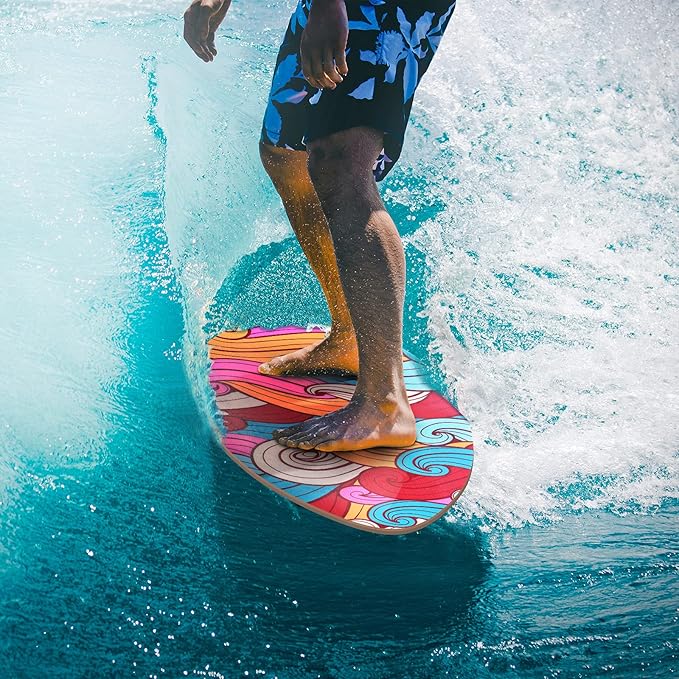 seething 35 Inch Skimboard with High Gloss Coat Wood Skim Board for Beginners,Kids, Teenagers, Adults and All Skimming