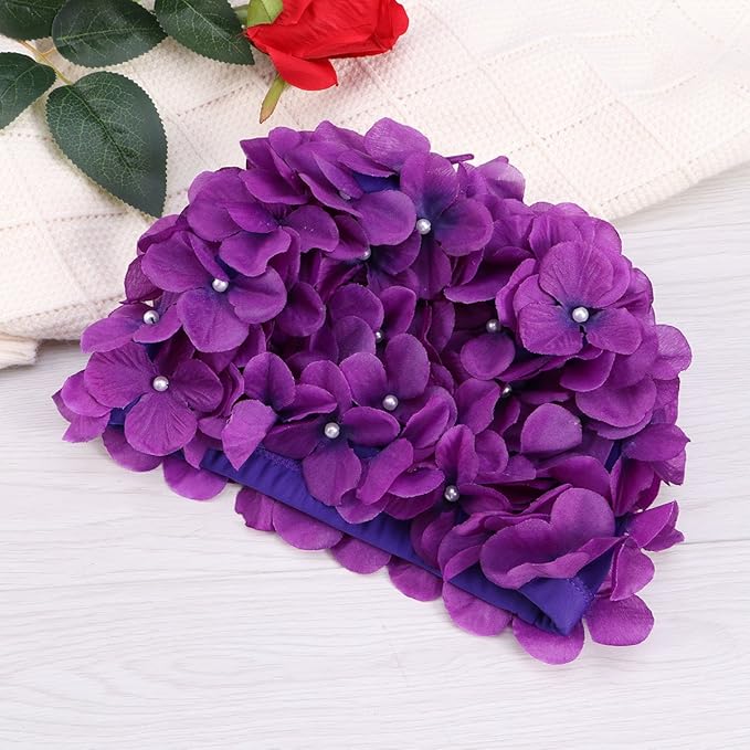 WINOMO Fashionable Swim Cap Floral Petal Stylish Swimming Hat Bathing Caps Size L for Women
