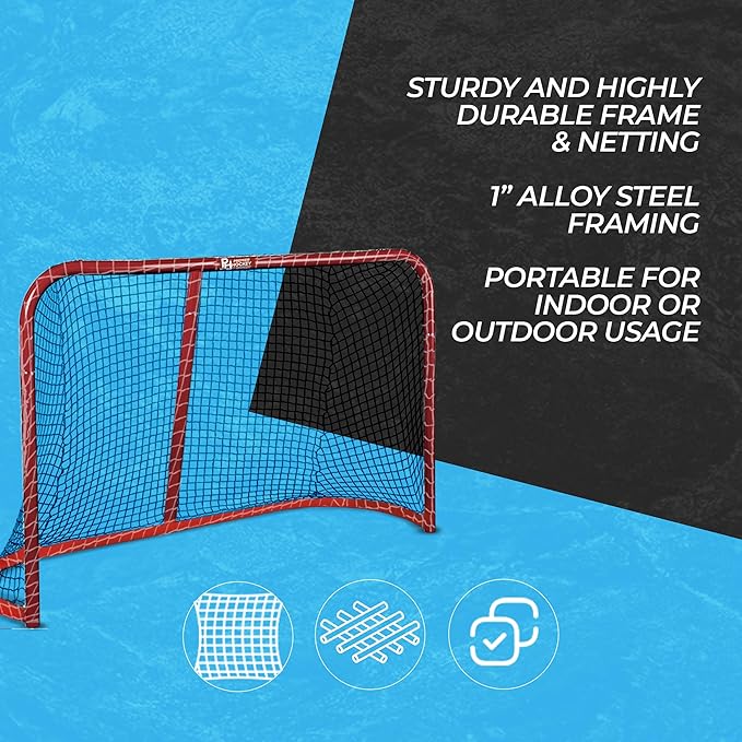 Premier Sports β 54β Junior Steel Street Hockey Goal β Portable Hockey Net for Indoor & Outdoor Use β Hockey Training Equipment