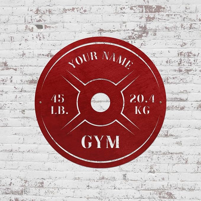 Personalized Home Gym LED Tin Metal Sign Multiple Sizes, Weight Lifting Exercise Workout Room Training Fitness Center Motivational Inspirational Quotes Decor Wall Art Hanging Accessories (09 LED)