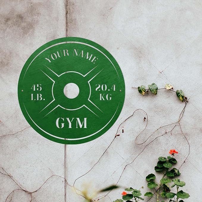 Personalized Home Gym LED Tin Metal Sign Multiple Sizes, Weight Lifting Exercise Workout Room Training Fitness Center Motivational Inspirational Quotes Decor Wall Art Hanging Accessories (08 w/o LED)