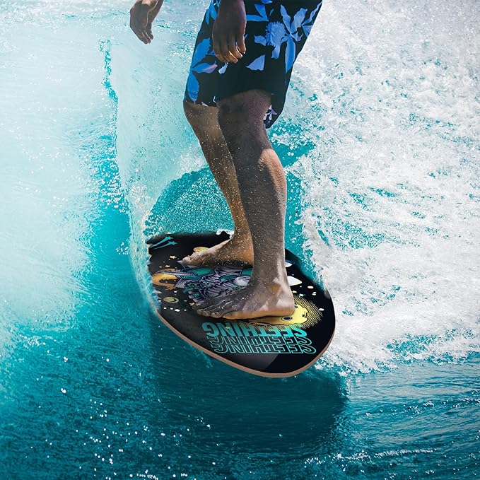 seething 35 Inch Skimboard with High Gloss Coat Wood Skim Board for Beginners,Kids, Teenagers, Adults and All Skimming