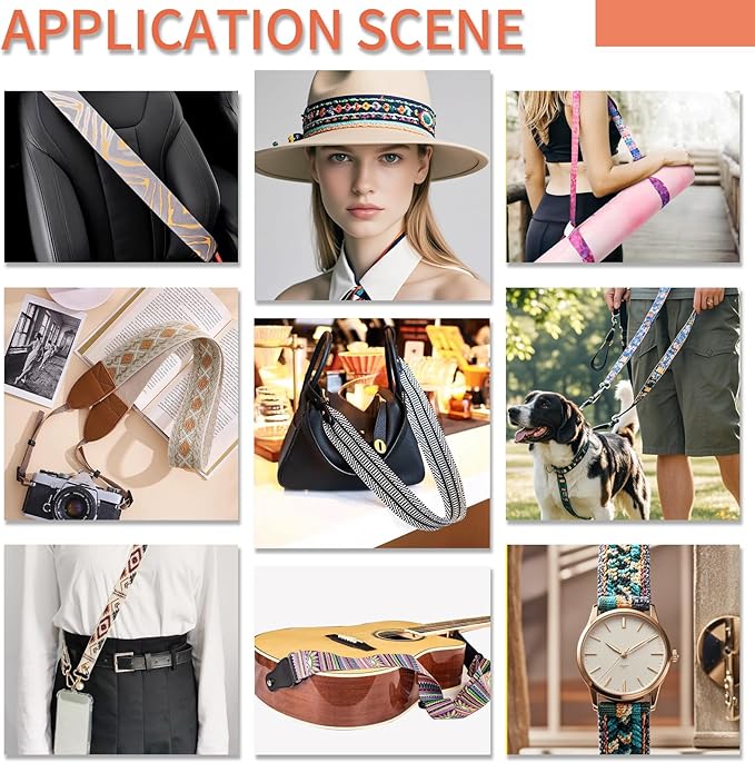 Printed Nylon Webbing with Buckle 1 1/2 inch 6 Yards Yellow Heavy Duty Patterned Fabric Webbing Luggage Handle Jacquard Ribbon for Backpack Bags-Seatbelt-Clothing-Sewing-DIY Crafts & Projects(Streak)