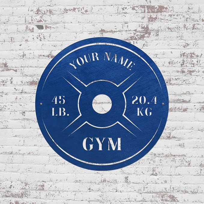 Personalized Home Gym LED Tin Metal Sign Multiple Sizes, Weight Lifting Exercise Workout Room Training Fitness Center Motivational Inspirational Quotes Decor Wall Art Hanging Accessories (07 w/o LED)