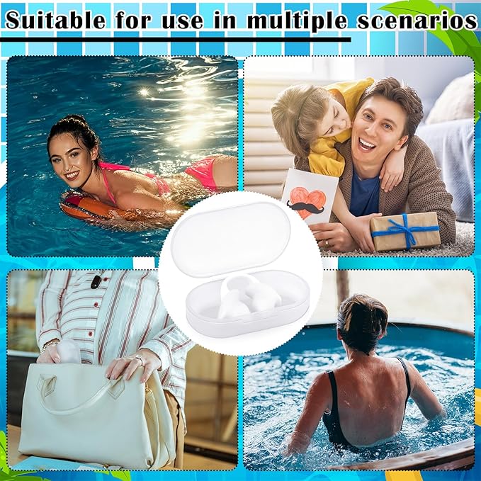 Soulchen 2 Pcs Swimming Nose Plugs Silicone Waterproof Painless Swim Nose Clip with Storage Box for Adults Kids Men Women Beginners