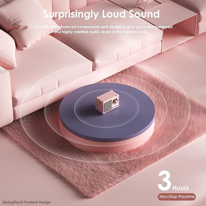 Retro Bluetooth Speaker, Wireless Vintage Small Speaker, Hands-Free Call,400mA Battery,TF Card,Aux Line, Portable Speaker for iOS Android Smartphone Home Office Gift Ideas Pink