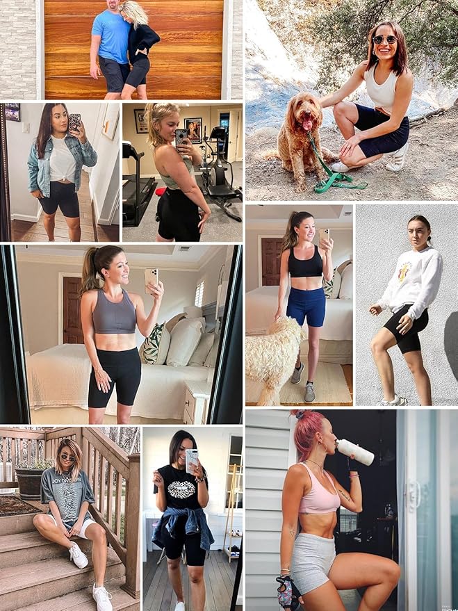 baleaf Women's 8"/ 5"/ 3" Biker Shorts High Waist Yoga Workout Gym Running Volleyball Spandex Shorts with Pockets