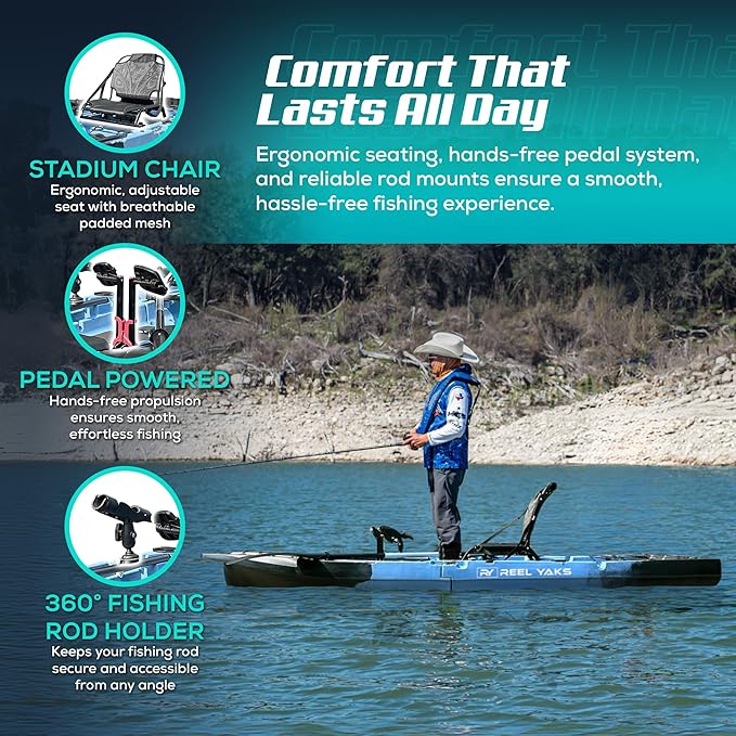 Recon Modular Fishing Kayak - 10ft Lightweight, Sit On Top Kayak for Adults & Youth - Stable & Portable, Ideal Space-Saving Design - 400 lbs Capacity