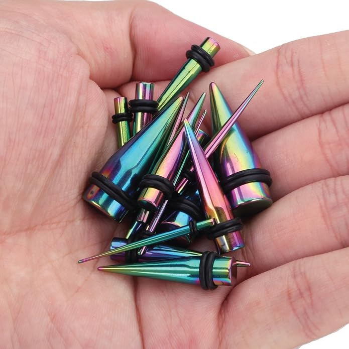 BodyJ4You 37PC Ear Stretching Kit - Beginner Gauges 14G-00G Starter Set - Aftercare Balm Wax - Steel Tapers Single Flare Plugs Screw Fit Tunnels - Women Eyelet Mens Earrings Expander Piercing Jewelry