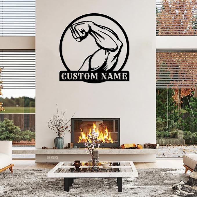 Personalized Metal Gym Sign, Custom Fitness Metal Wall Decor, Body Builder Lovers Gift, Gym Custom Unique Metal Wall Art, fitness room decor, home gym decor, gym wall art (Style-7)