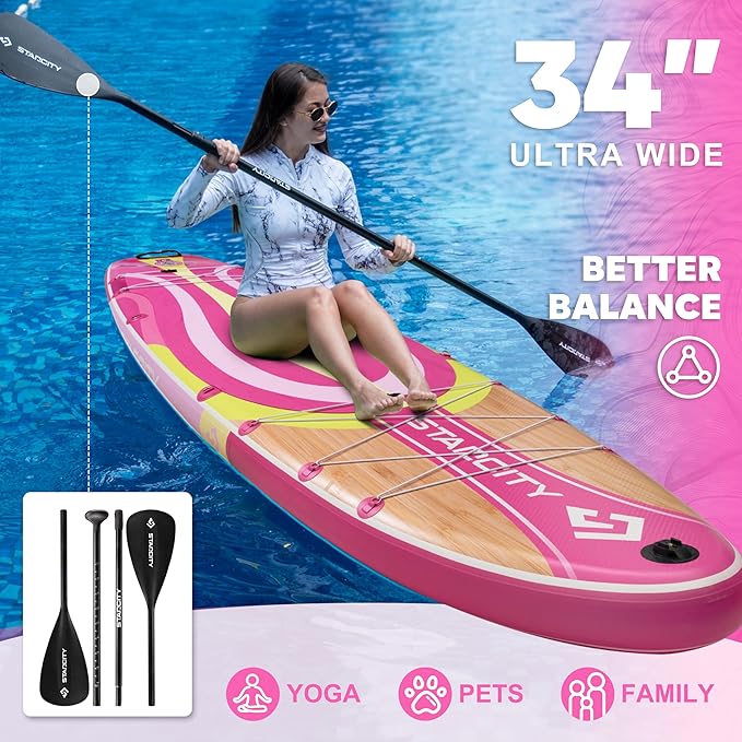 Starcity 11'6"*34"*6" Stand Up Paddle Board,Inflatable Paddle Boards for Adults w/a Simple and Non Slip Design, Moderate Length and Easy Operation, Suitable for Adults.