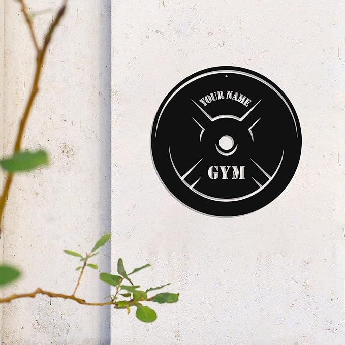 Personalized Home Gym LED Tin Metal Sign Multiple Sizes, Gym Sign Wall Decor, Exercise Workout Room Decor Fitness Center, Motivational Inspirational Hanging Wall Art Wall Plaque (05 w/o lights)