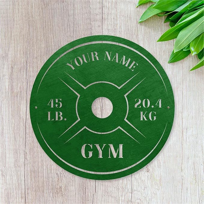 Personalized Home Gym LED Tin Metal Sign Multiple Sizes, Weight Lifting Exercise Workout Room Training Fitness Center Motivational Inspirational Quotes Decor Wall Art Hanging Accessories (08 LED)