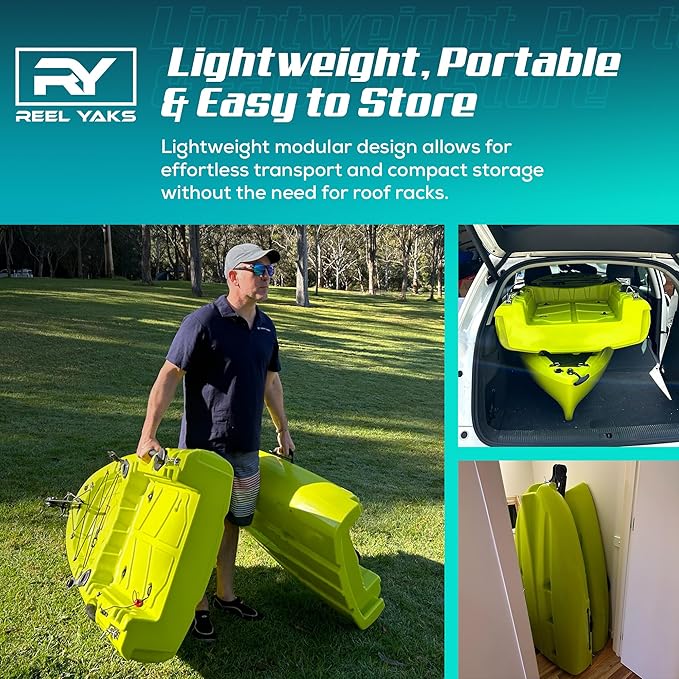Recon Modular Fishing Kayak - 10ft Lightweight, Sit On Top Kayak for Adults & Youth - Stable & Portable, Ideal Space-Saving Design - 400 lbs Capacity