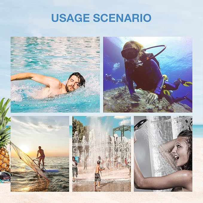 LYSIAN Reusable Swimmer Earplugs for Women Men 2 Pairs with Nose Clip, Water Proof Silicone Ear Plugs for Summer Swimming, Showering, Surfing, Water Sports and Sleeping