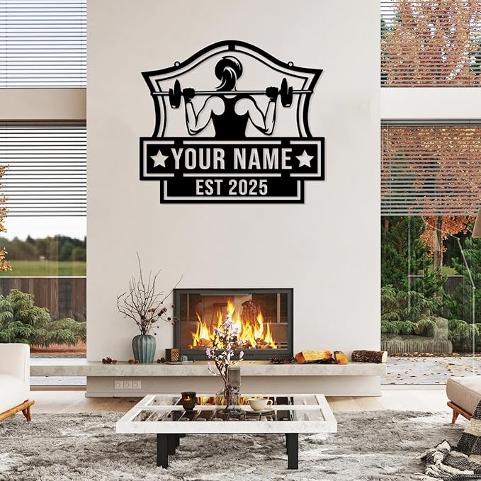 Personalized Metal Gym Sign, Custom Fitness Metal Wall Decor, Body Builder Lovers Gift, Gym Custom Unique Metal Wall Art, fitness room decor, home gym decor, gym wall art (Style-2)