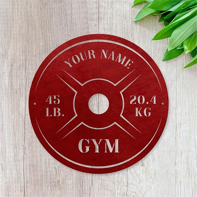Personalized Home Gym LED Tin Metal Sign Multiple Sizes, Weight Lifting Exercise Workout Room Training Fitness Center Motivational Inspirational Quotes Decor Wall Art Hanging Accessories (09 LED)