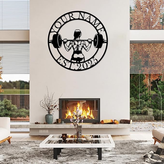 Personalized Metal Gym Sign, Custom Fitness Metal Wall Decor, Body Builder Lovers Gift, Gym Custom Unique Metal Wall Art, fitness room decor, home gym decor, gym wall art (Style-4)