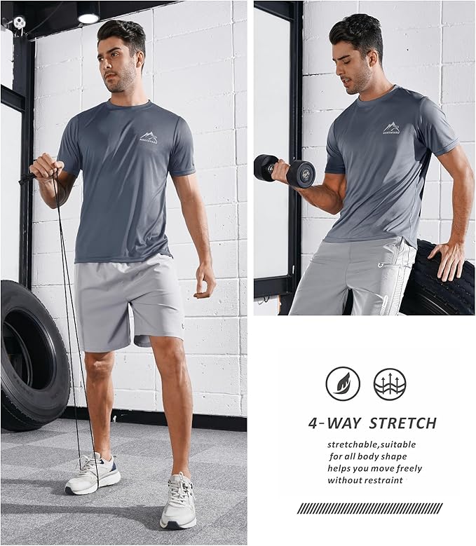 NORTHYARD Men's UPF 50+ Sun Protection Shirts Swim SPF UV Quick Dry Short Sleeve T-Shirts for Athletic Fishing Rash Guard