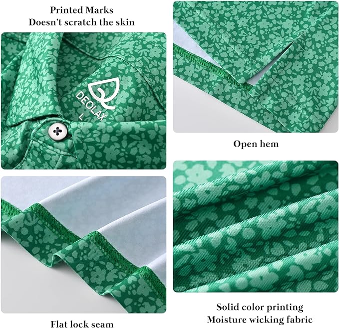 DEOLAX Mens Polo Shirts Fashion Print Mens Golf Shirt Dry Fit Mens Golf Polo Short Sleeve Quick Dry Funny Golf Shirt for Men