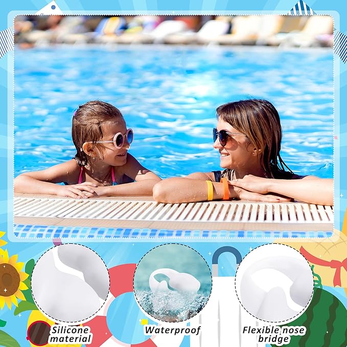 Soulchen 2 Pcs Swimming Nose Plugs Silicone Waterproof Painless Swim Nose Clip with Storage Box for Adults Kids Men Women Beginners