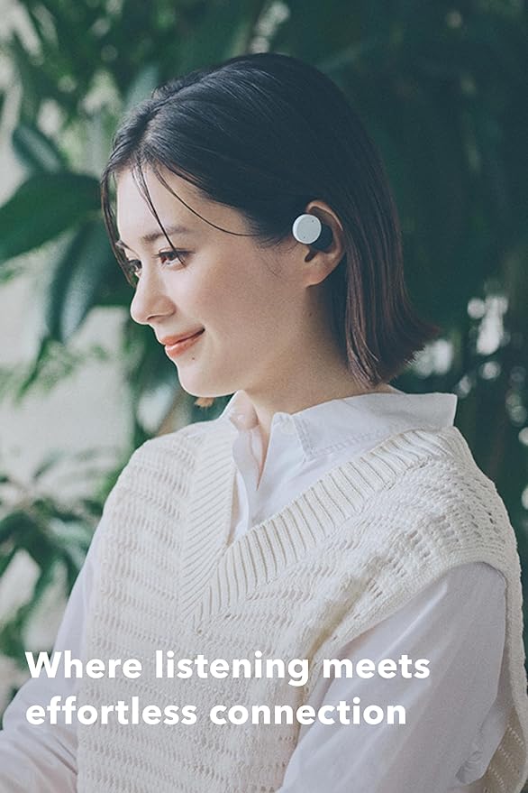nwm DOTS Wireless On-Ear Speakers (Open Ear Earphones) Sound Leakage suppressed (PSZ Technology - Bone Conduction Alternative) with Optimal Microphone Function Designed in Japan | Burgundy Red