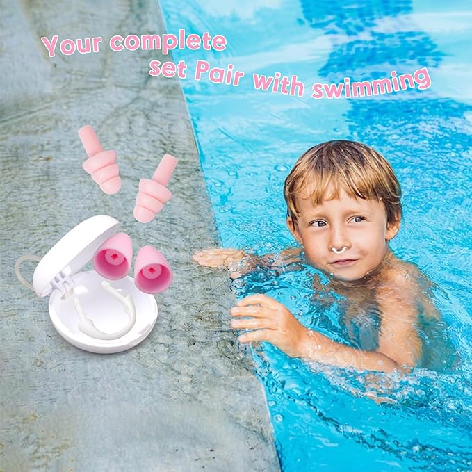 Painless Nose Plugs for Swimming,Nose Plugs for Swimming for Kids (Age 6+) and Adults, Ensure Comfort and Safety in The Water