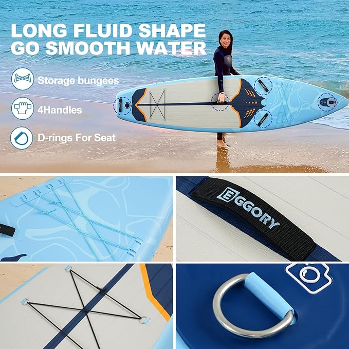Inflatable Paddle Board,Stand Up Paddle Board Set, Extra Wide SUP Board with Removable Fin, Floating Paddle, Hand Pump, Waterproof Phone Pouch,Traveling Board