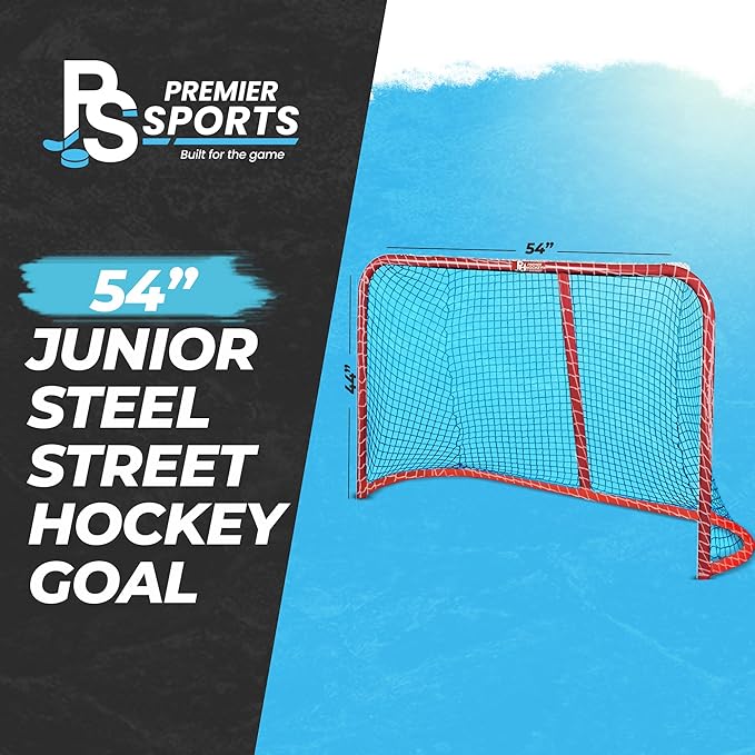Premier Sports β 54β Junior Steel Street Hockey Goal β Portable Hockey Net for Indoor & Outdoor Use β Hockey Training Equipment