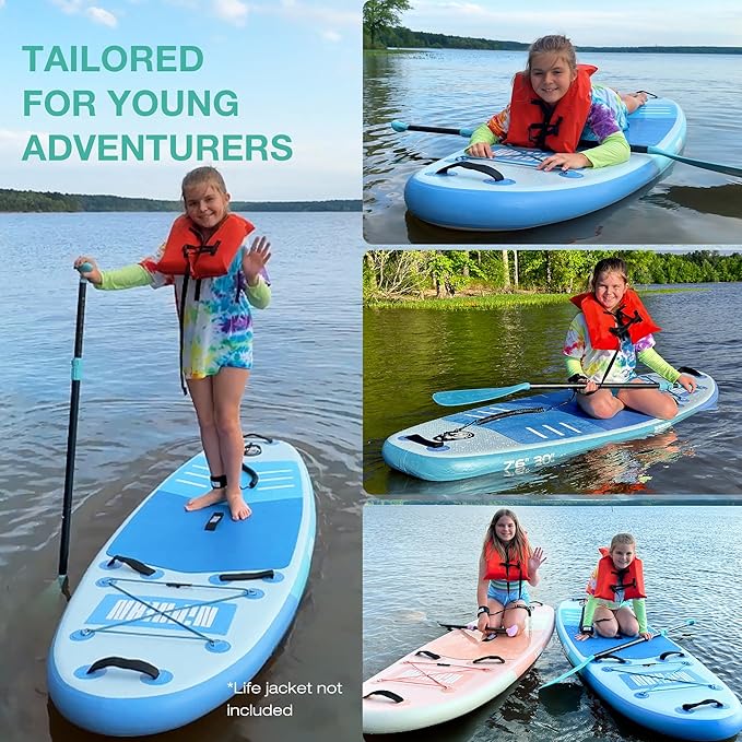 Niphean(Ultra-Light)Inflatable Paddle Board with (Beginner Friendly) StabilTrac Fin and Durable SUP Accessories, 10' Stand Up Paddle Boards for Adults & Youth, Versatile Yoga Paddle Board, Gift Ideas
