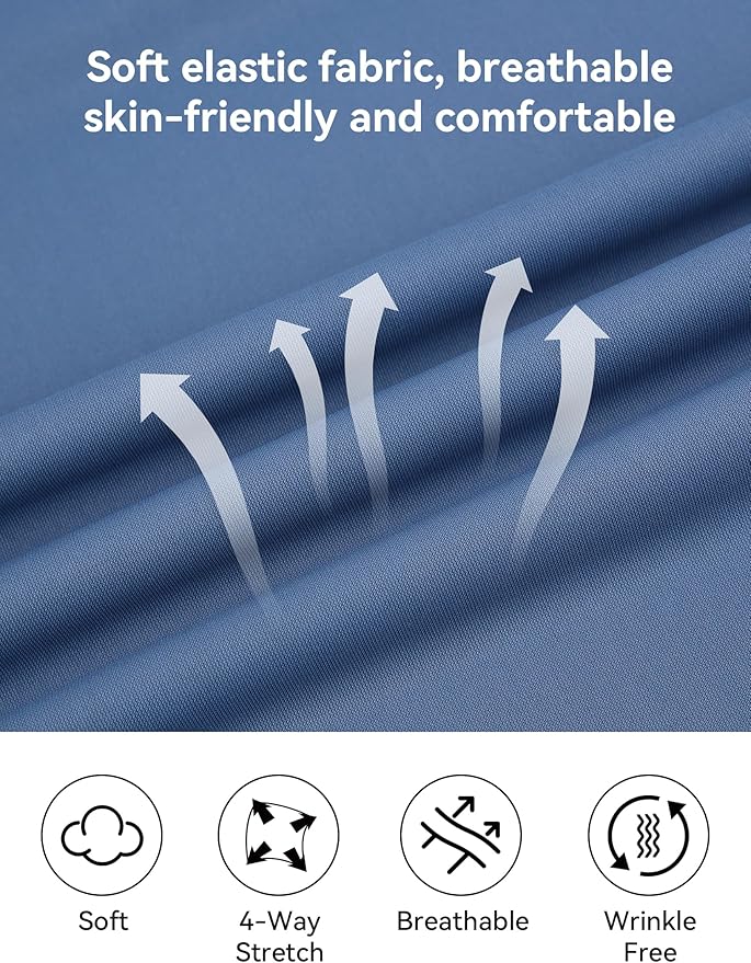 Esabel.C Jacquard Golf Shirts for Men Moisture Wicking Short Sleeve Performance Dry Fit Active Mens Polo Shirts