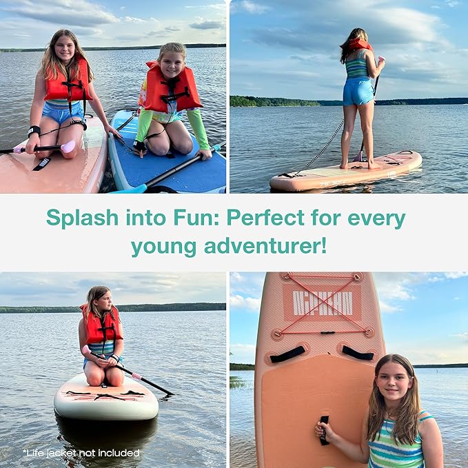 Niphean(Ultra-Light)Inflatable Paddle Board with (Beginner Friendly) StabilTrac Fin and Durable SUP Accessories, 10' Stand Up Paddle Boards for Adults & Youth, Versatile Yoga Paddle Board, Gift Ideas