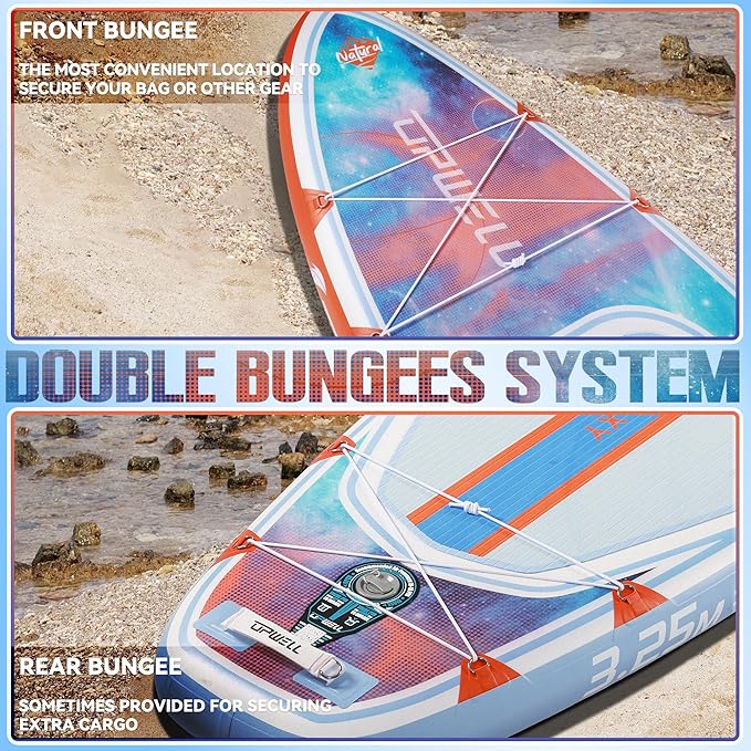 UPWELL 11’6”/11'2”/11'/10'8”/10'6”/10'2” Inflatable Stand Up Paddle Board with sup Accessories Including Backpack, Repairing Kits, Non-Slip Deck, Leash, 3 Fins, Paddle and Hand Pump