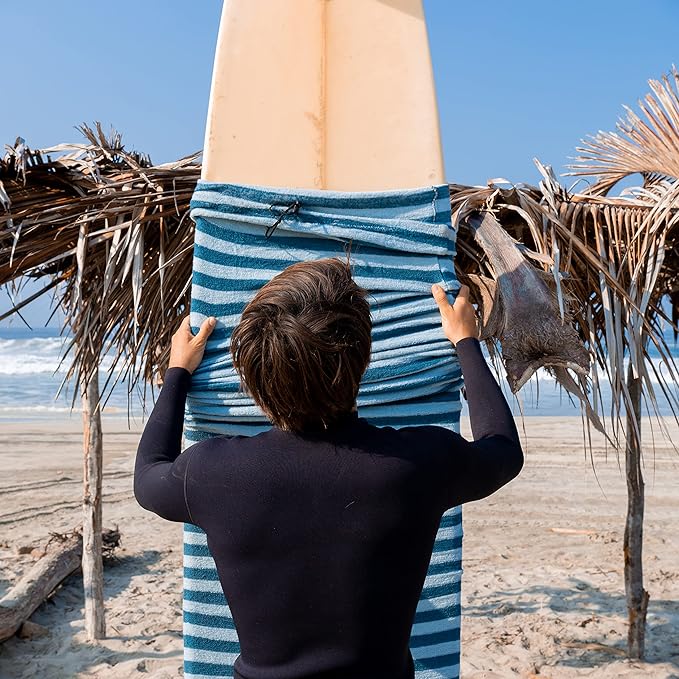 Surf Squared Surfboard Sock Cover and Paddleboard Cover - Lightweight Stretch Protective Surfboard Bag - Surfing Accessories - Shortboard, Longboard, Hybrid, Wakesurf, Standup Paddleboard SUP