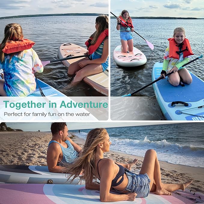 Niphean(Ultra-Light)Inflatable Paddle Board with (Beginner Friendly) StabilTrac Fin and Durable SUP Accessories, 10' Stand Up Paddle Boards for Adults & Youth, Versatile Yoga Paddle Board, Gift Ideas