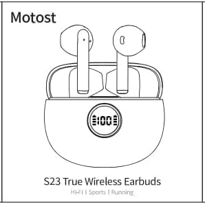 Wireless Earbuds, 2025 Bluetooth 5.3 Headphones HiFi Stereo Ear buds with ENC Noise Cancelling Mics, 40H Bluetooth Earbuds with Dual LED Display, IP7 Waterproof in Ear Earphones for Android iOS, White