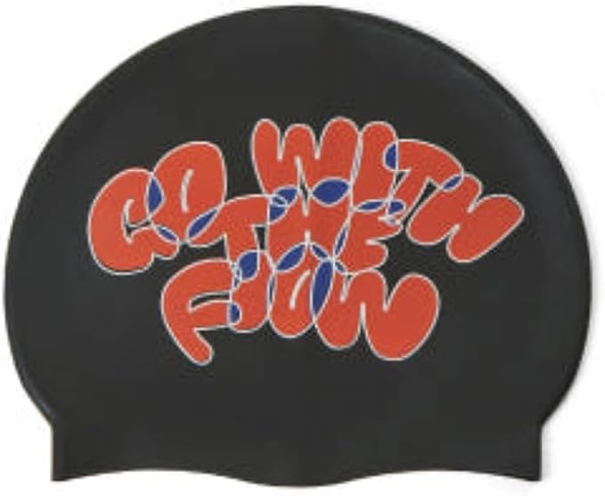 Unisex Silicone Swimming hat That Protects Hair and Ears, Pretty and Cool Artist Collaboration Design Swimming hat