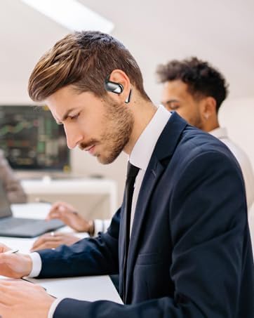 Open Ear Clip Wireless Earbuds Bone Conduction Headphones, Bluetooth 5.4, Open Ear Design, Built-in Mic, IPX7 Waterproof, LED Display Charging Case,Ear Hooks Ear Buds,Design for Running Fitness