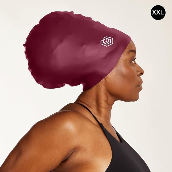 SOUL CAP - Large Swimming Cap for Long Hair - Designed for Long Hair, Dreadlocks, Weaves, Hair Extensions, Braids, Curls & Afros - Women & Men - Silicone