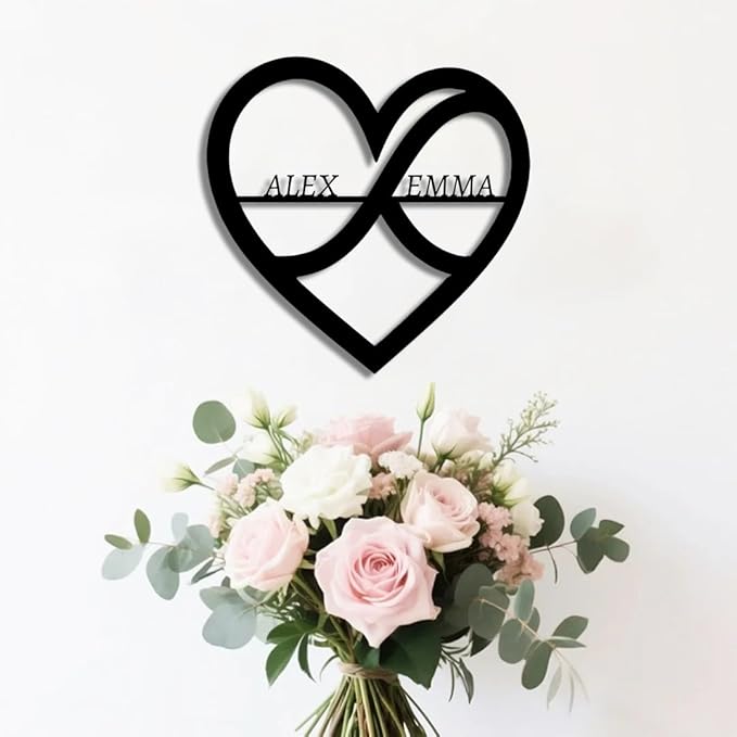 Personalized Wedding Metal Name Sign | Custom Wall Art Gifts for Couples | Custom Metal Signs |Engagement Gift | Anniversary Wedding Date Sign | Bedroom Decor for Couples