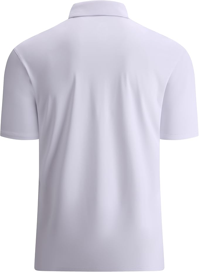 Alex Vando Mens Golf Shirt Moisture Wicking Quick-Dry Solid Short Sleeve Polo Shirts for Men