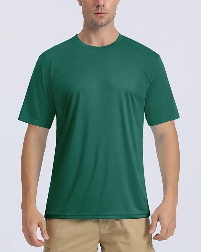 Boladeci Men's Swim Shirt Short Sleeve UPF 50+ Sun Protection SPF UV Moisture Wicking Lightweight Quick Dry Rash Guard