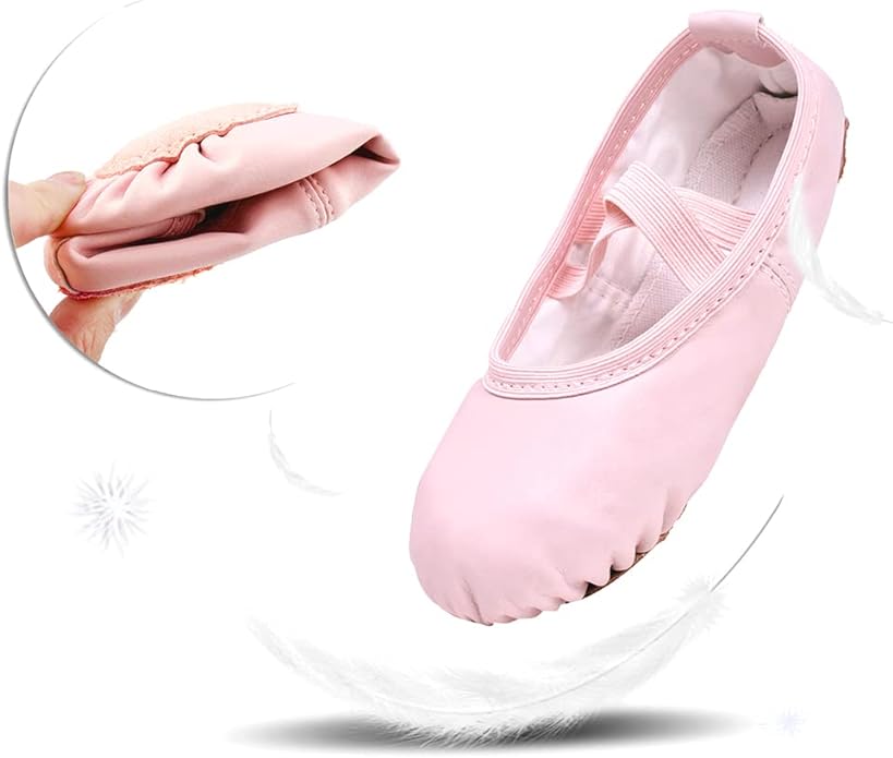 Stelle Ballet Shoes for Girls Toddler Ballet Slippers Soft Leather Boys Dance Shoes for Toddler/Little Kid/Big Kid