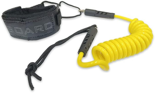 Bodyboard Leash Coiled Rope 4FT |Surf Accessories Replacement Surfboard Leash Red and Yellow