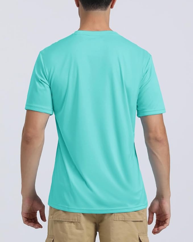 Boladeci Men's Swim Shirt Short Sleeve UPF 50+ Sun Protection SPF UV Moisture Wicking Lightweight Quick Dry Rash Guard