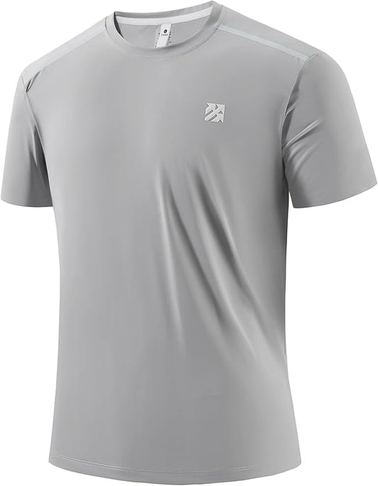 Mens Seamless Workout T-Shirts Lightweight Moisture Wicking Running Hiking Camping Tennis Pickleball Shirts for Men