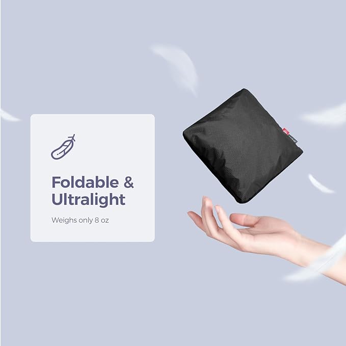 pack all 45L Foldable Duffel Bag, Water-Resistant Sports Gym Bag, Portable Weekender Bag Lightweight for Travel, Fitness and Camping (Black)